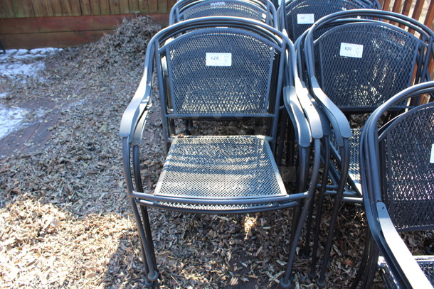 4 Black Mesh Patio Chairs w/ Arm Rests. Stock Picture - Cosmetic Condition May Vary. 23x22x34. 4 Times Your Bid! (patio) - Image 4 of 5
