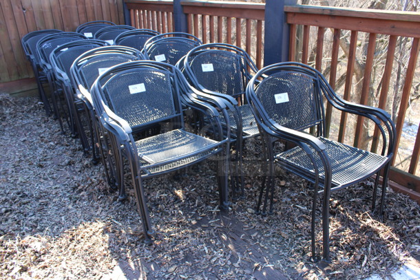 4 Black Mesh Patio Chairs w/ Arm Rests. Stock Picture - Cosmetic Condition May Vary. 23x22x34. 4 Times Your Bid! (patio) - Image 5 of 5