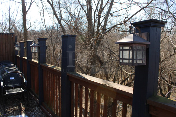 9 Metal Patio Lantern Lights. BUYER MUST REMOVE. 7x8x12. 9 Times Your Bid! (patio) - Image 3 of 4