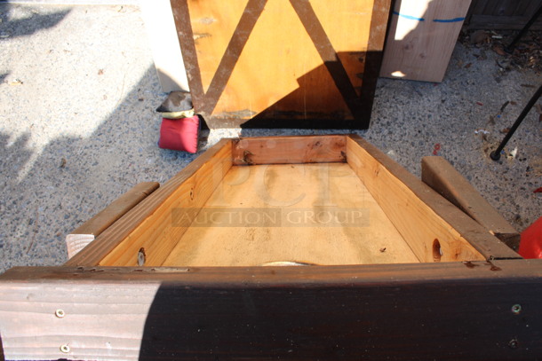 2 Brown Wooden Cornhole Boards w/ 4 Bean Bags. 24x48x4. 2 Times Your Bid! (outside behind kitchen) - Image 3 of 6