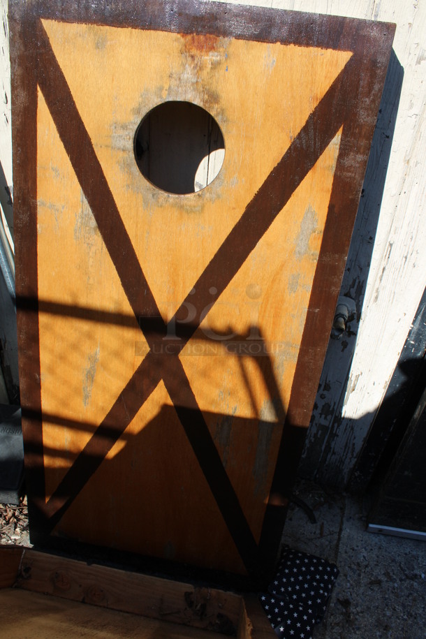 2 Brown Wooden Cornhole Boards w/ 4 Bean Bags. 24x48x4. 2 Times Your Bid! (outside behind kitchen) - Image 4 of 5