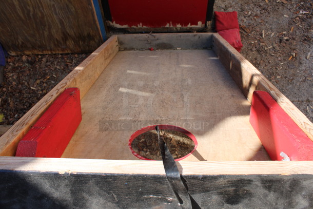 2 Red Wooden Cornhole Boards w/ 4 Bean Bags. 24x48x4. 2 Times Your Bid! (outside behind kitchen) - Image 3 of 5