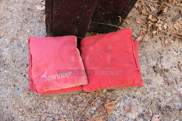2 Red Wooden Cornhole Boards w/ 4 Bean Bags. 24x48x4. 2 Times Your Bid! (outside behind kitchen) - Image 4 of 5