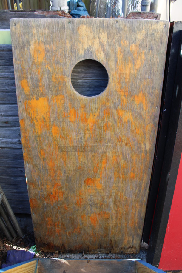 2 Wooden Cornhole Boards w/ 4 Bean Bags. 24x48x4. 2 Times Your Bid! (outside behind kitchen) - Image 2 of 5