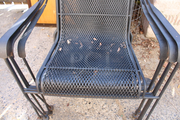5 Black Mesh Patio Chairs w/ Arm Rests. 26x20x35. 5 Times Your Bid! (outside behind kitchen) - Image 3 of 4