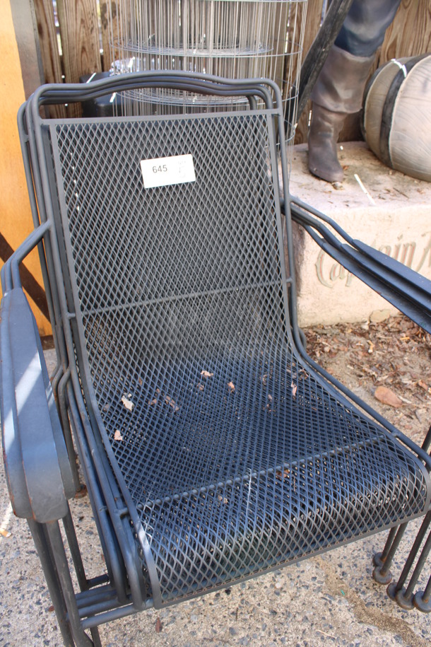 5 Black Mesh Patio Chairs w/ Arm Rests. 26x20x35. 5 Times Your Bid! (outside behind kitchen) - Image 4 of 4