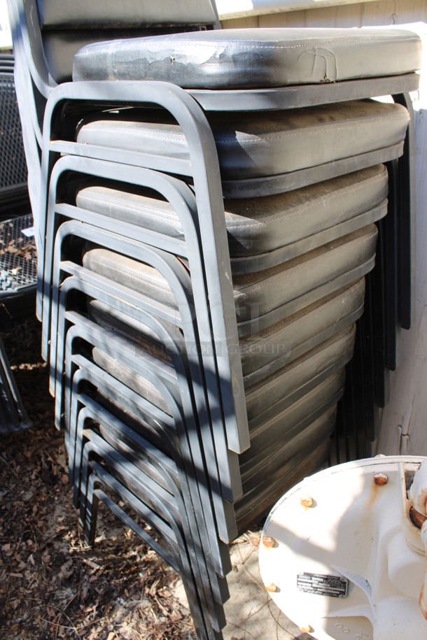 9 Black Stackable Banquet Chairs. 18x20x34. 9 Times Your Bid! (outside behind kitchen) - Image 6 of 6