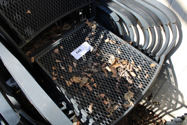 15 Black Mesh Patio Chairs w/ Arm Rests. 23x19x34. 15 Times Your Bid! (outside behind kitchen) - Image 3 of 4