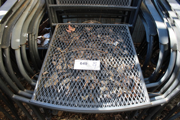 9 Black Mesh Patio Chairs w/ Arm Rests. 23x19x34. 9 Times Your Bid! (outside behind kitchen) - Image 3 of 4