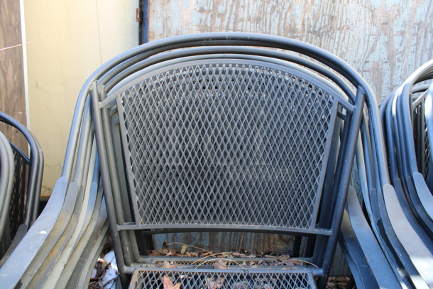 9 Black Mesh Patio Chairs w/ Arm Rests. 23x19x34. 9 Times Your Bid! (outside behind kitchen) - Image 4 of 4