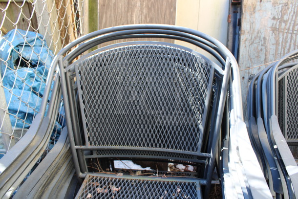 14 Black Mesh Patio Chairs w/ Arm Rests. 23x19x34. 14 Times Your Bid! (outside behind kitchen) - Image 3 of 4