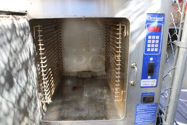 Cleveland Model 24OGA10 Stainless Steel Commercial Natural Gas Powered Double Deck Steam Cabinet. 135,000 BTU. 24x38x65. (outside behind kitchen) - Image 4 of 7