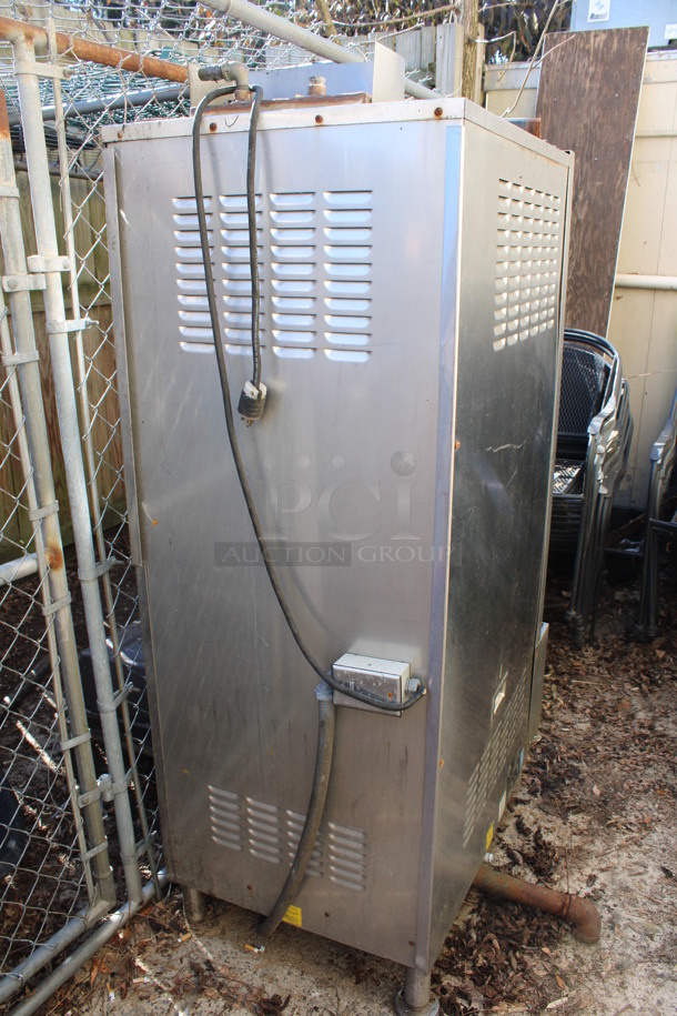 Cleveland Model 24OGA10 Stainless Steel Commercial Natural Gas Powered Double Deck Steam Cabinet. 135,000 BTU. 24x38x65. (outside behind kitchen) - Image 6 of 7