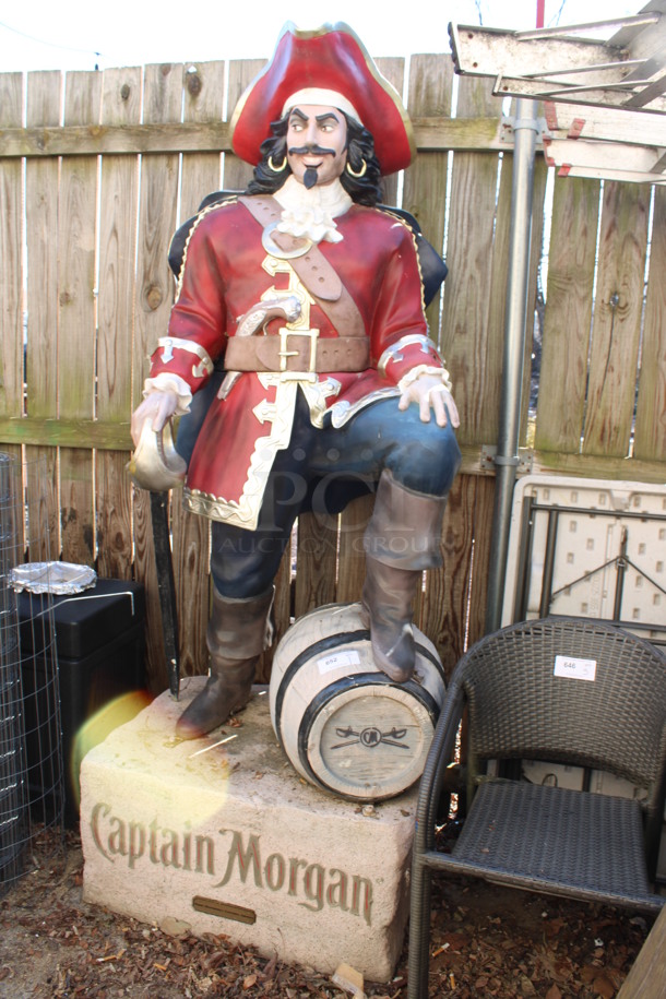 Captain Morgan Floor Style Statue. 37x30x95. (outside behind kitchen) - Image 2 of 7