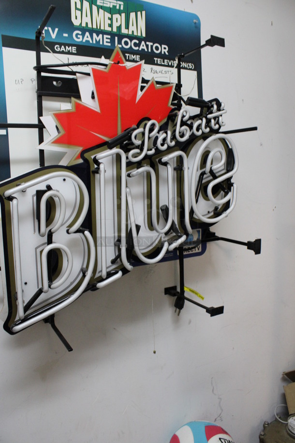 Wall Mount Labatt Blue Neon Sign. Does Not Power On. 25x8x26 (office closet) - Image 3 of 5