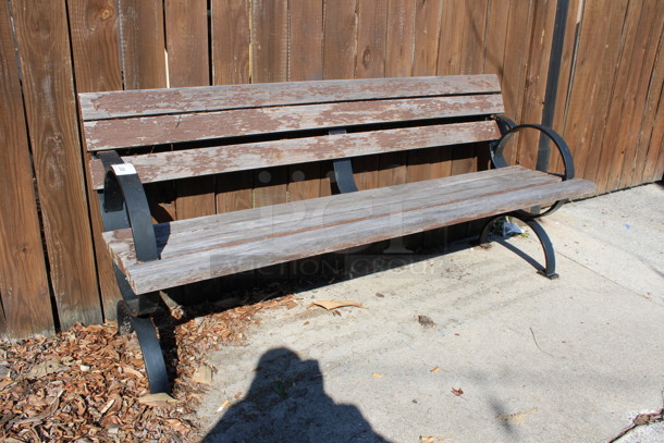 2 Wooden and Metal Benches. 70x23x32. 2 Times Your Bid! (backyard) - Image 2 of 4