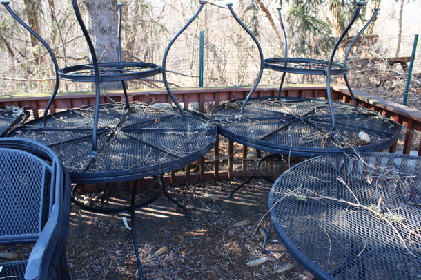 5 Black Mesh Round Patio Tables. 48x48x29. 5 Times Your Bid! (backyard) - Image 2 of 3