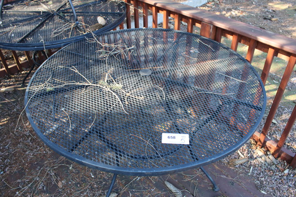 5 Black Mesh Round Patio Tables. 48x48x29. 5 Times Your Bid! (backyard) - Image 3 of 3