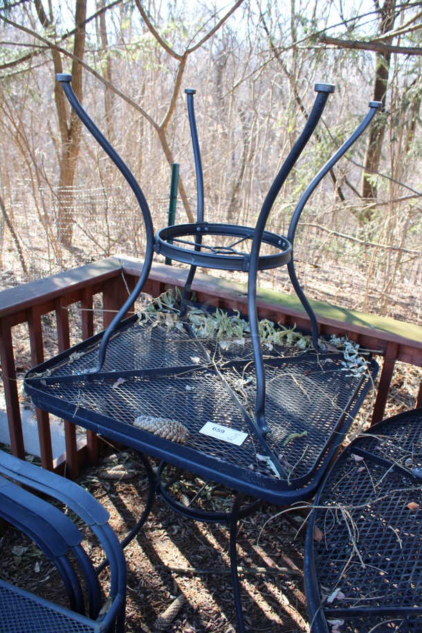 2 Black Mesh Patio Tables. 30x30x29. 2 Times Your Bid! (backyard) - Image 2 of 2