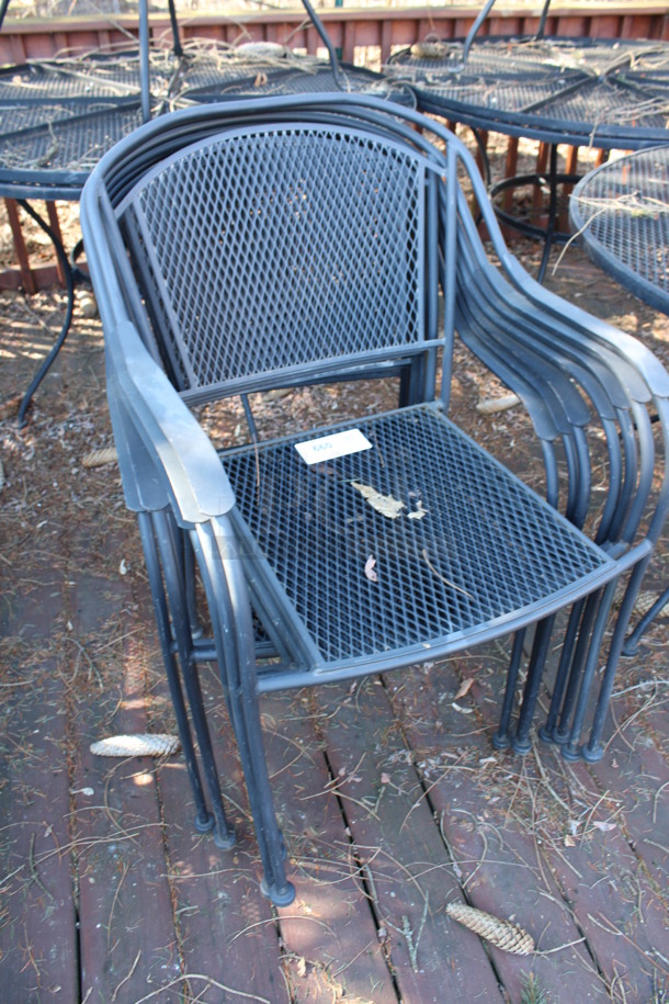 7 Black Mesh Patio Chairs w/ Arm Rests. 23x20x33. 7 Times Your Bid! (backyard) - Image 2 of 4