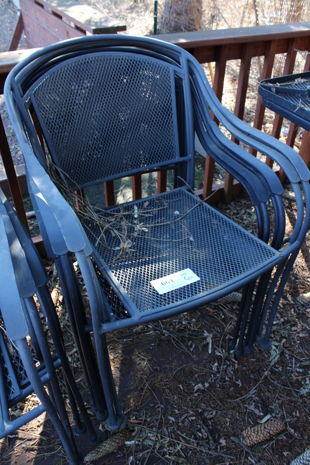 6 Black Mesh Patio Chairs w/ Arm Rests. 23x20x33. 6 Times Your Bid! (backyard) - Image 2 of 3