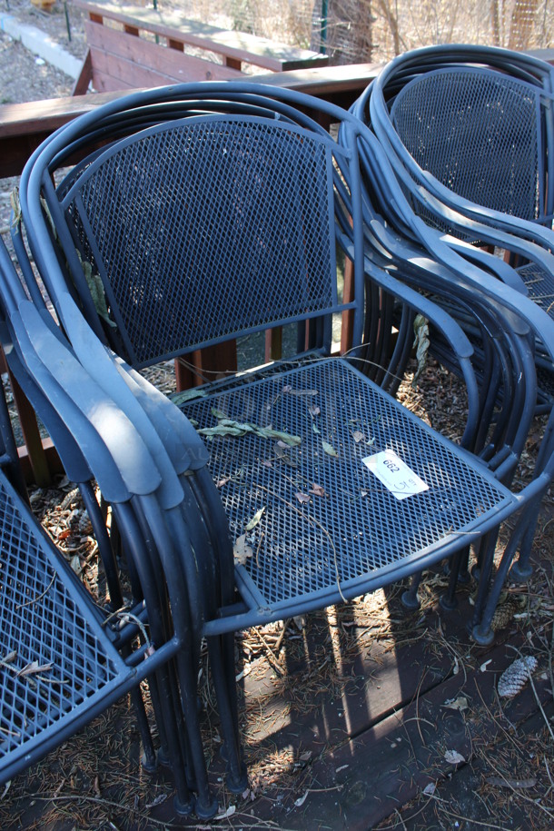 5 Black Mesh Patio Chairs w/ Arm Rests. 23x20x33. 5 Times Your Bid! (backyard) - Image 2 of 3