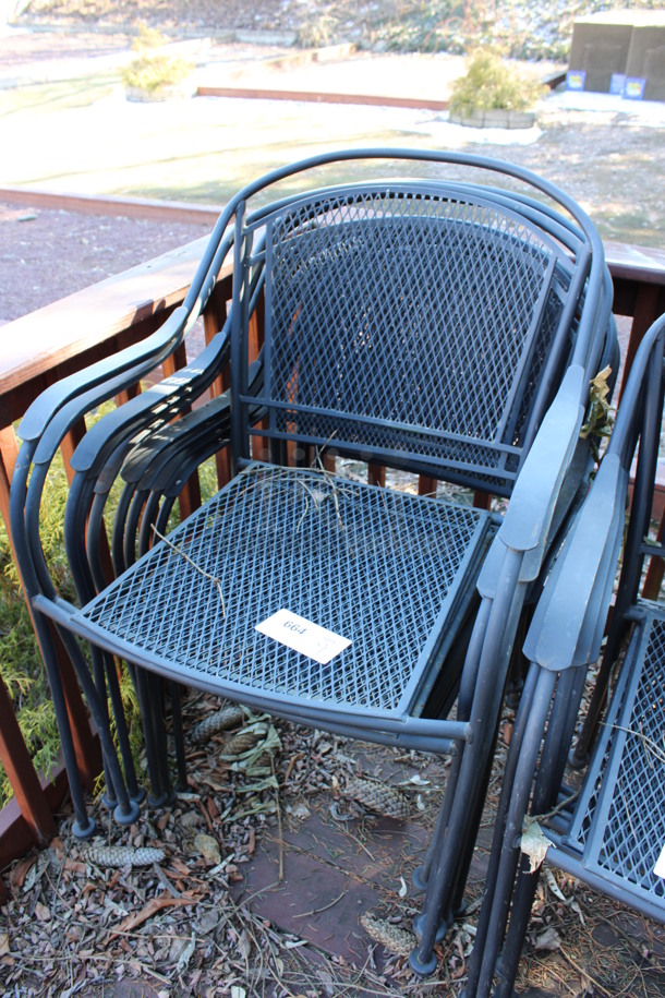 9 Black Mesh Patio Chairs w/ Arm Rests. 23x20x33. 9 Times Your Bid! (backyard) - Image 2 of 4