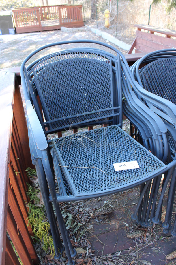 9 Black Mesh Patio Chairs w/ Arm Rests. 23x20x33. 9 Times Your Bid! (backyard) - Image 4 of 4