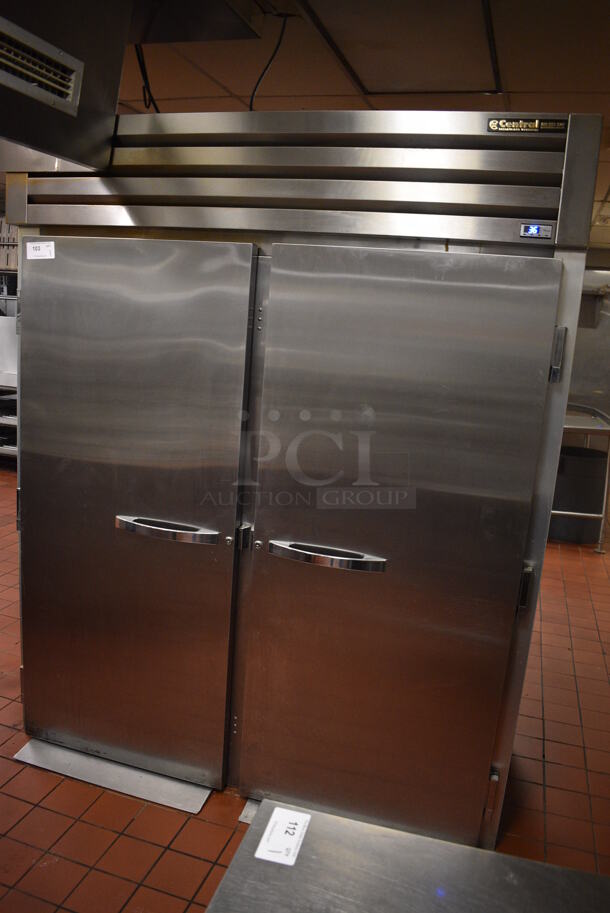 2018 True Model STGRRI-2S Stainless Steel Commercial 2 Door Roll In Rack Cooler. 115 Volts, 1 Phase. 68x37x84. Unit Was In Working Condition When Restaurant Closed. (kitchen)
