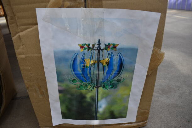 BRAND NEW IN BOX! Evergreen 75" High Metal Wind Spinner. (greenhouse) - Image 1 of 4
