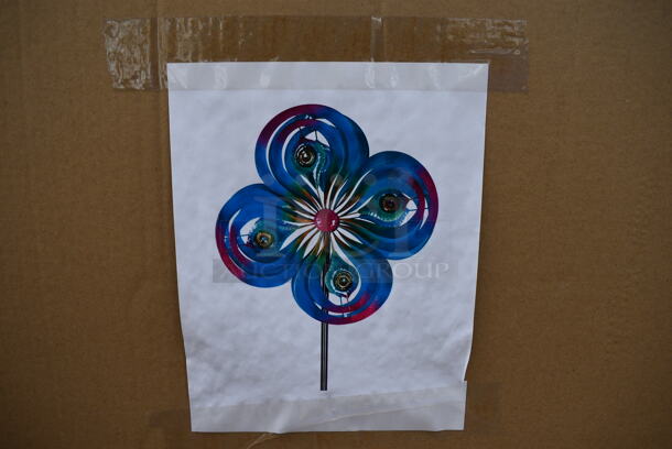BRAND NEW IN BOX! Kinetic Peacock Spiral Wind Spinner. (greenhouse) - Image 1 of 5