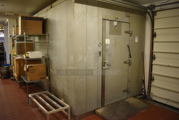 8'x13.5'x8.5' Walk In Freezer w/ Ramp. Does Not Include Contents. Compressor Will Be Taken Down From Roof Prior To Pick Up Day. BUYER MUST REMOVE. Unit Was In Working Condition When Restaurant Closed. (bakery kitchen) - Image 2 of 10