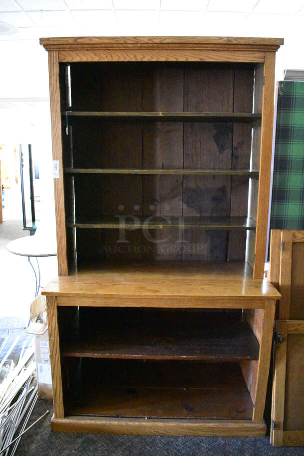 Wooden Hutch w/ Shelves. 52x27x90. (garden center)