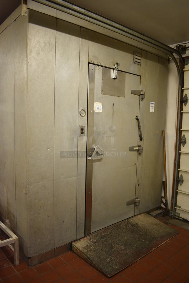 8'x13.5'x8.5' Walk In Freezer w/ Ramp. Does Not Include Contents. Compressor Will Be Taken Down From Roof Prior To Pick Up Day. BUYER MUST REMOVE. Unit Was In Working Condition When Restaurant Closed. (bakery kitchen) - Image 3 of 10