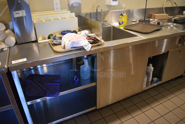 Stainless Steel Commercial Work Station. Does Not Come w/ Contents. BUYER MUST REMOVE. 168x31x43. (employee breakroom) - Image 2 of 5