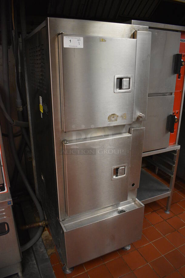 Cleveland Model 24CEA10 Stainless Steel Commercial Floor Style Electric Powered Double Deck Steam Cabinet. 208 Volts, 3 Phase. 24x38x67. Unit Was In Working Condition When Restaurant Closed. (kitchen) - Image 2 of 5