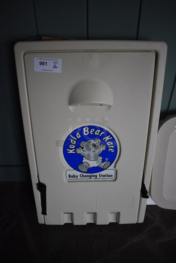 2 Koala Kare Tan Poly Wall Mount Diaper Changing Stations. 35x20x4. 2 Times Your Bid! (lounge) - Image 2 of 4