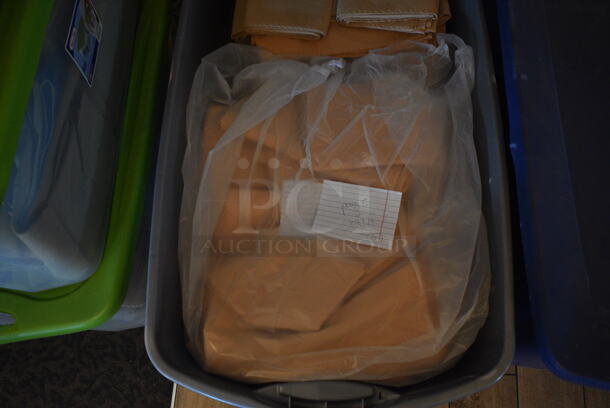 ALL ONE MONEY! Lot of Gray Poly Bin of Tablecloths! Includes 54x54. (main dining room) - Image 3 of 6