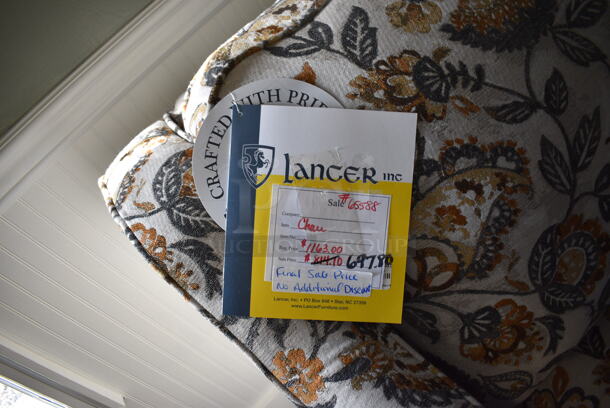 BRAND NEW! Lancer Paisley Patterned Chair w/ Arm Rests. 32x36x36. (garden center) - Image 4 of 5