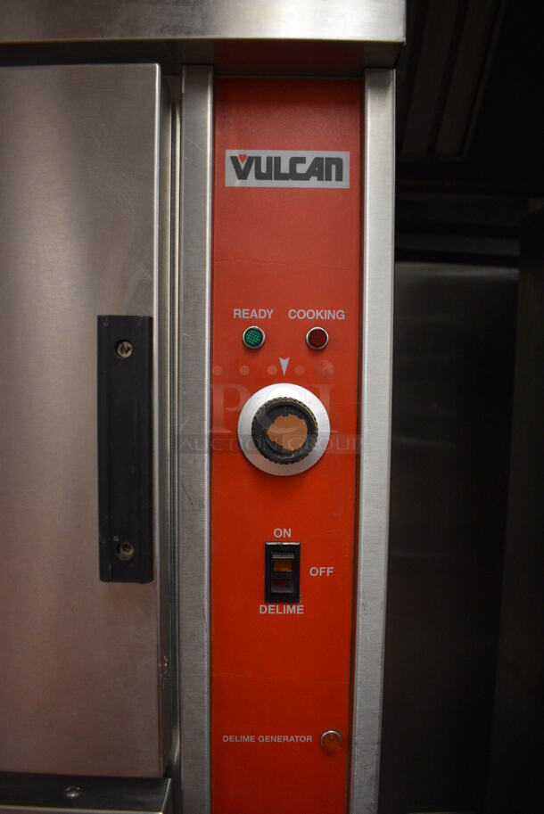 Vulcan Stainless Steel Commercial Floor Style Electric Powered Double Deck Steam Cabinet. 208-240 Volts, 3 Phase. 24x28x69.5. Unit Was In Working Condition When Restaurant Closed. (kitchen) - Image 3 of 8