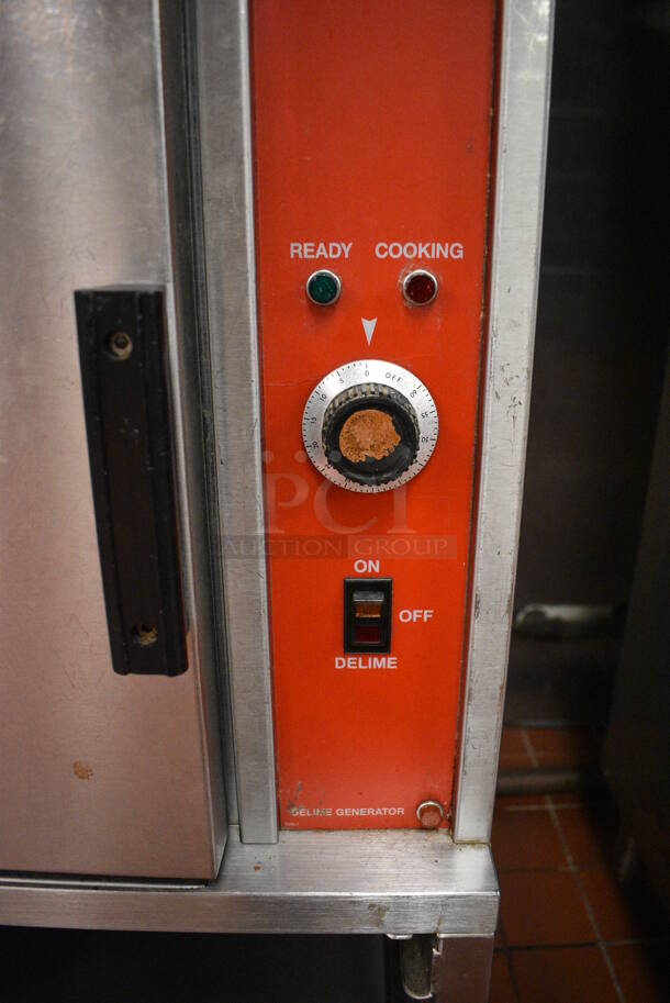 Vulcan Stainless Steel Commercial Floor Style Electric Powered Double Deck Steam Cabinet. 208-240 Volts, 3 Phase. 24x28x69.5. Unit Was In Working Condition When Restaurant Closed. (kitchen) - Image 4 of 8