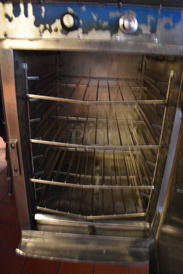 Alto Shaam Model 1000-TH/I Stainless Steel Commercial 2 Half Size Door Cook N Hold Cabinet on Commercial Casters. 208-240 Volts. 22x30x77. Unit Was In Working Condition When Restaurant Closed. (kitchen hallway) - Image 8 of 8