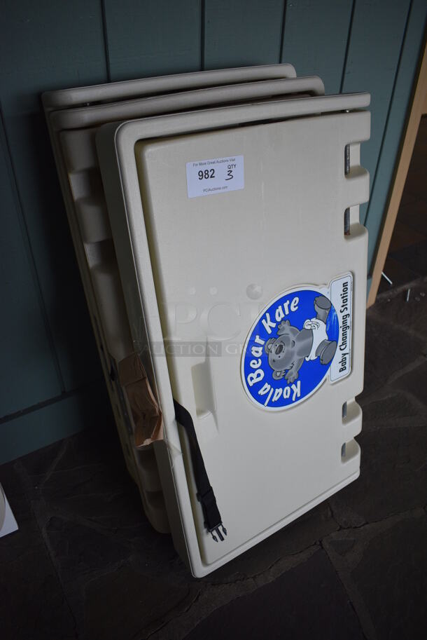 3 Koala Kare Tan Poly Wall Mount Diaper Changing Stations. 35x20x4. 3 Times Your Bid! (lounge) - Image 5 of 5