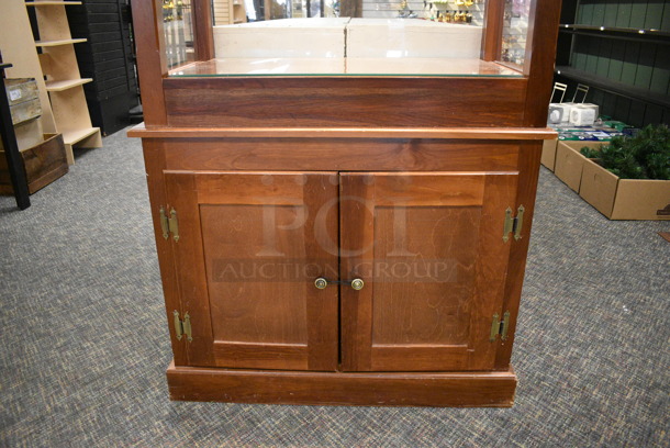 Wooden Cabinet w/ Glass Shelf and 2 Doors. 36x19x80. (garden center) - Image 4 of 5