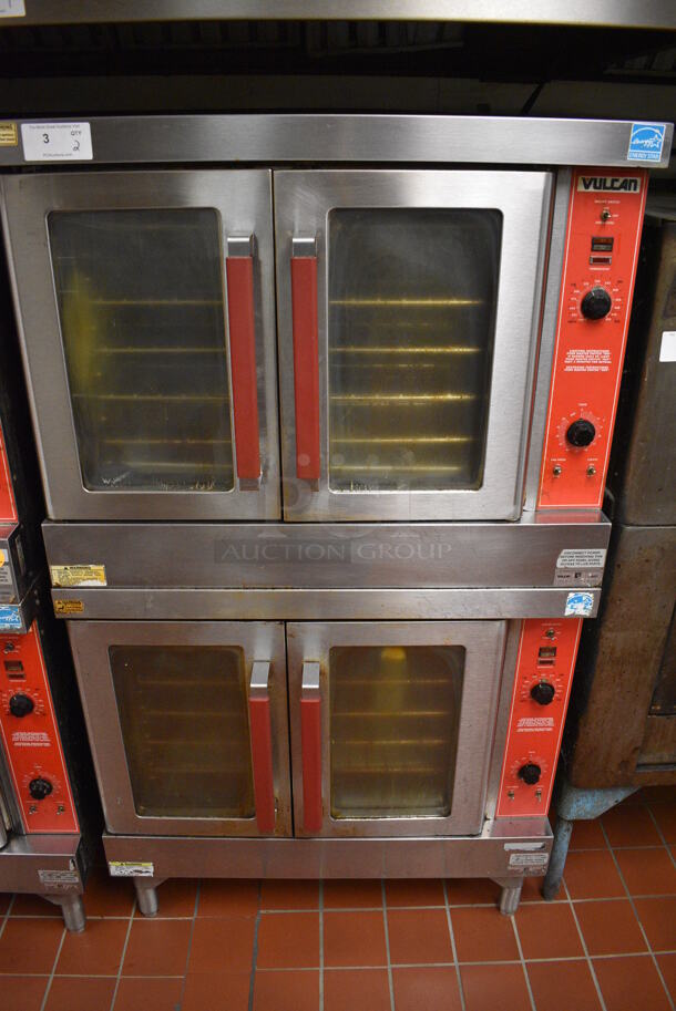 2 Vulcan Model VC6GD-9 ENERGY STAR Stainless Steel Commercial Natural Gas Powered Full Size Convection Ovens w/ View Through Doors, Metal Oven Racks and Thermostatic Controls. 40.5x37x70. 2 Times Your Bid! Unit Was In Working Condition When Restaurant Closed.  (kitchen) - Image 1 of 11