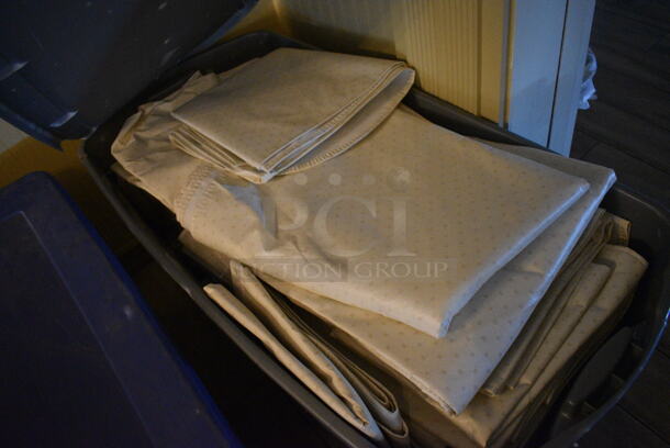 ALL ONE MONEY! Lot of Gray Poly Bin of Tablecloths! (main dining room) - Image 2 of 5