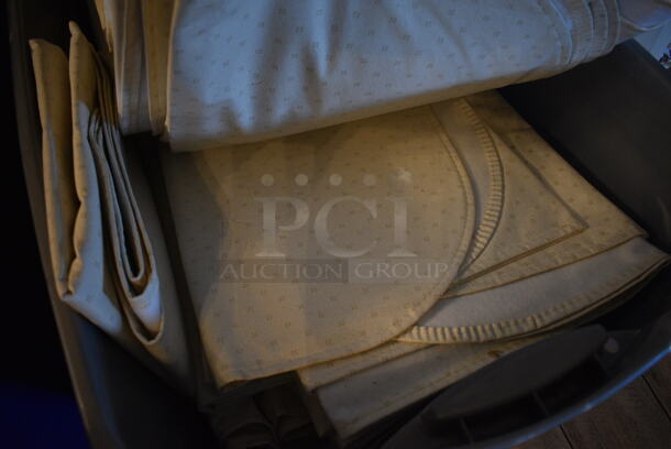 ALL ONE MONEY! Lot of Gray Poly Bin of Tablecloths! (main dining room) - Image 3 of 5