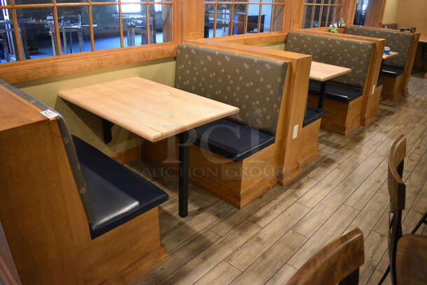 ALL ONE MONEY! Lot of Six Single Sided Booths. Does Not Include Tables. BUYER MUST REMOVE. 48x24x42. (employee breakroom)