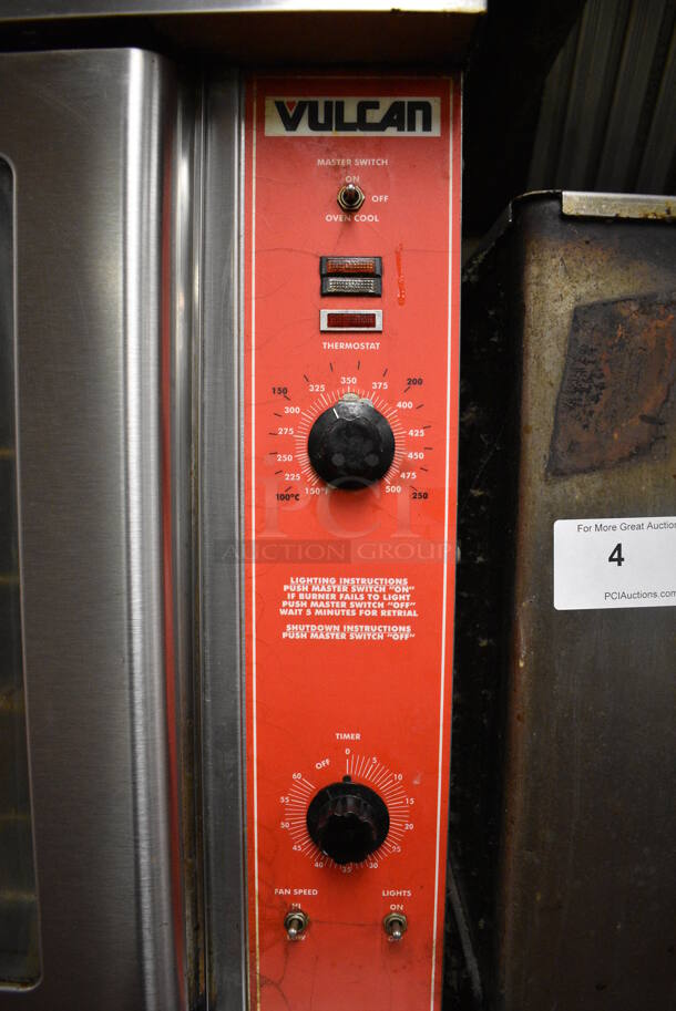 2 Vulcan Model VC6GD-9 ENERGY STAR Stainless Steel Commercial Natural Gas Powered Full Size Convection Ovens w/ View Through Doors, Metal Oven Racks and Thermostatic Controls. 40.5x37x70. 2 Times Your Bid! Unit Was In Working Condition When Restaurant Closed.  (kitchen) - Image 6 of 11