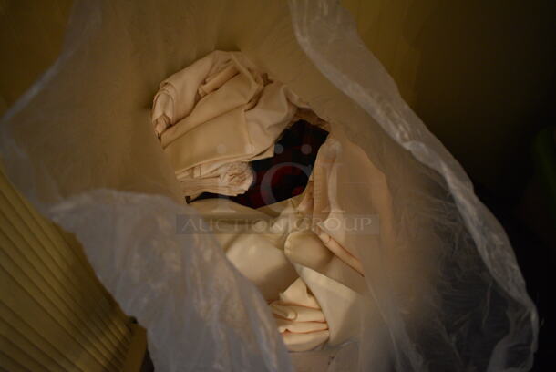 ALL ONE MONEY! Lot of 3 Bags of Fabric Including Curtains and Tablecloths! (main dining room) - Image 1 of 4